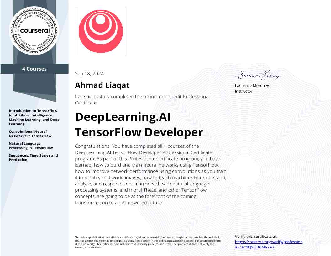 TensorFlow Developer Certificate